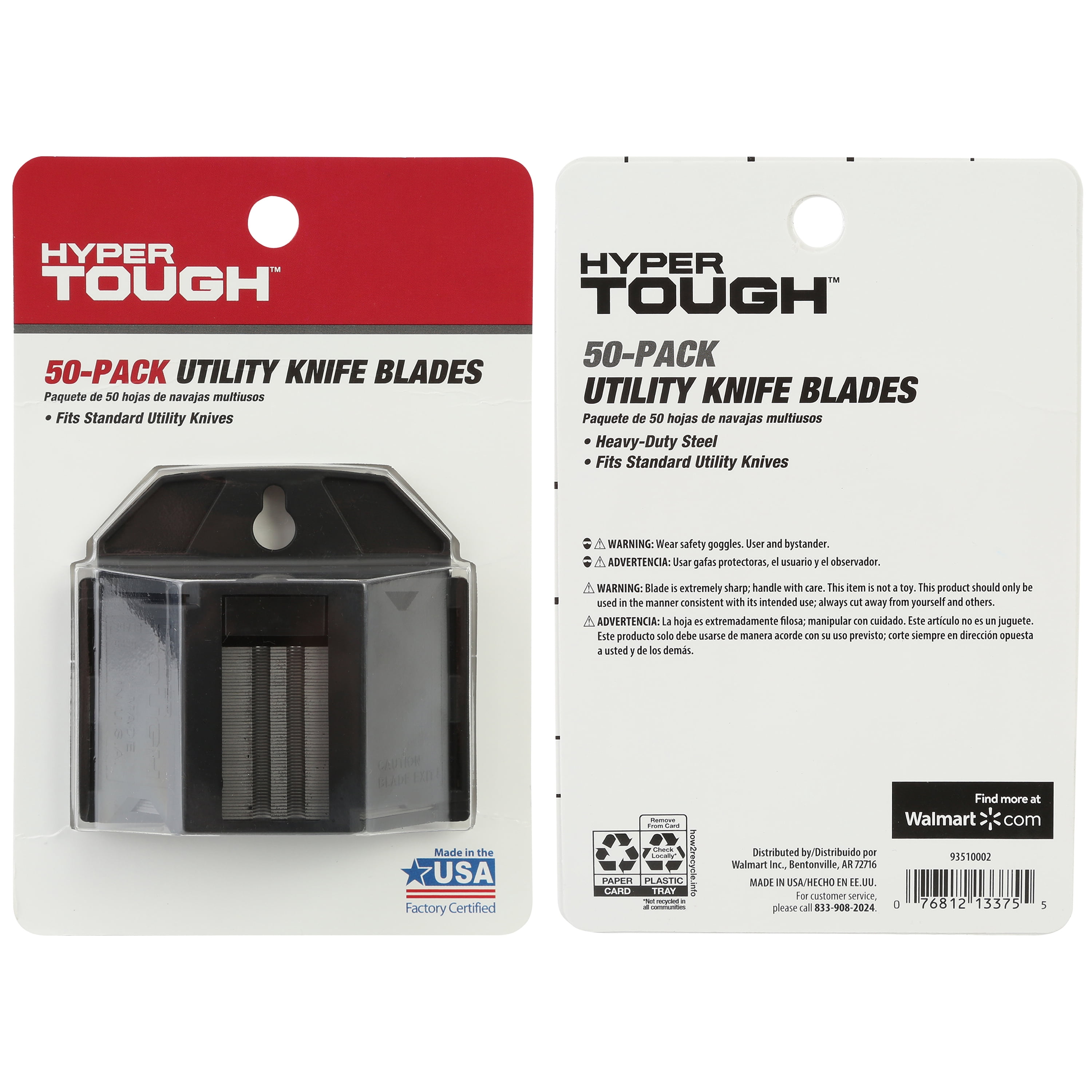 Hyper Tough 50 Pack Utility Knife Blades with Dispenser