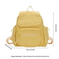 thumbnail image 2 of HUISZJ Nylon School Backpack, Women Multi-Pocket Backpack, Adjustable Shoulder Strap Daypack for Travel School Work (Yellow), 2 of 8