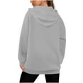 thumbnail image 4 of BiZtdJrK Women Zip Up Hoodies Long Sleeve Lightweight Hooded Sweatshirts Casual Fall Winter Workout Athletic Jacket with Pockets Gray S, 4 of 10
