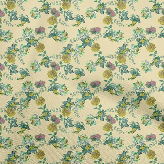 oneOone Georgette Viscose Light Yellow Fabric Florals Sewing Craft Projects Fabric Prints By Yard 42 Inch Wide
