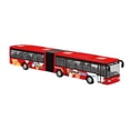 thumbnail image 4 of Autobus Long à Rétrofriction Modèle Objets de Collection Décoratif Autobus Articulé à Deux Sections Jouet Rouge, 4 of 8