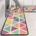 thumbnail image 2 of Kitchen Rugs Sets Of 2,Multi Color Triangle Checkered Pattern Anti Fatigue Kitchen Mat Rugs Non Slip Washable,Decorative Kitchen Floor Mats for Kitchen,Sink,Laundry,17"x47"+17"x47", 2 of 5
