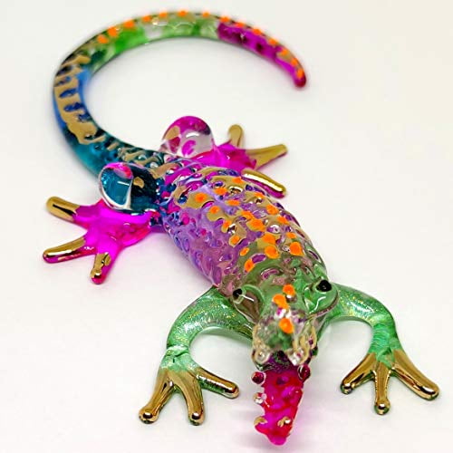 Crocodile Miniature Figure Animal Blown Glass Art Collectible Gift Home Decor 