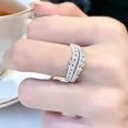 thumbnail image 4 of K-KED Luxury Women Engagement Cubic Zirconia Delicate Jewelry 925 Silver Filled Ring Sz 6-10-7, 4 of 6