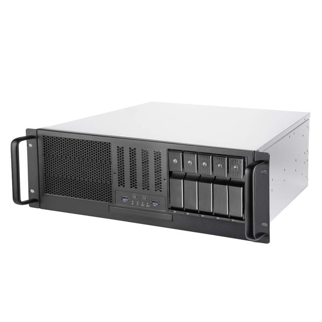 Carcasa de servidor SilverStone Technology RM41-H08 4U con 5 compartimentos de 3,5 pulgadas y 3 de 5,25 pulgadas