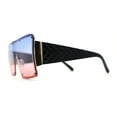 thumbnail image 3 of Luxury Large Shield Rectangle Exposed Lens Rimless Sunglasses Gold Black Blue Pink, 3 of 4