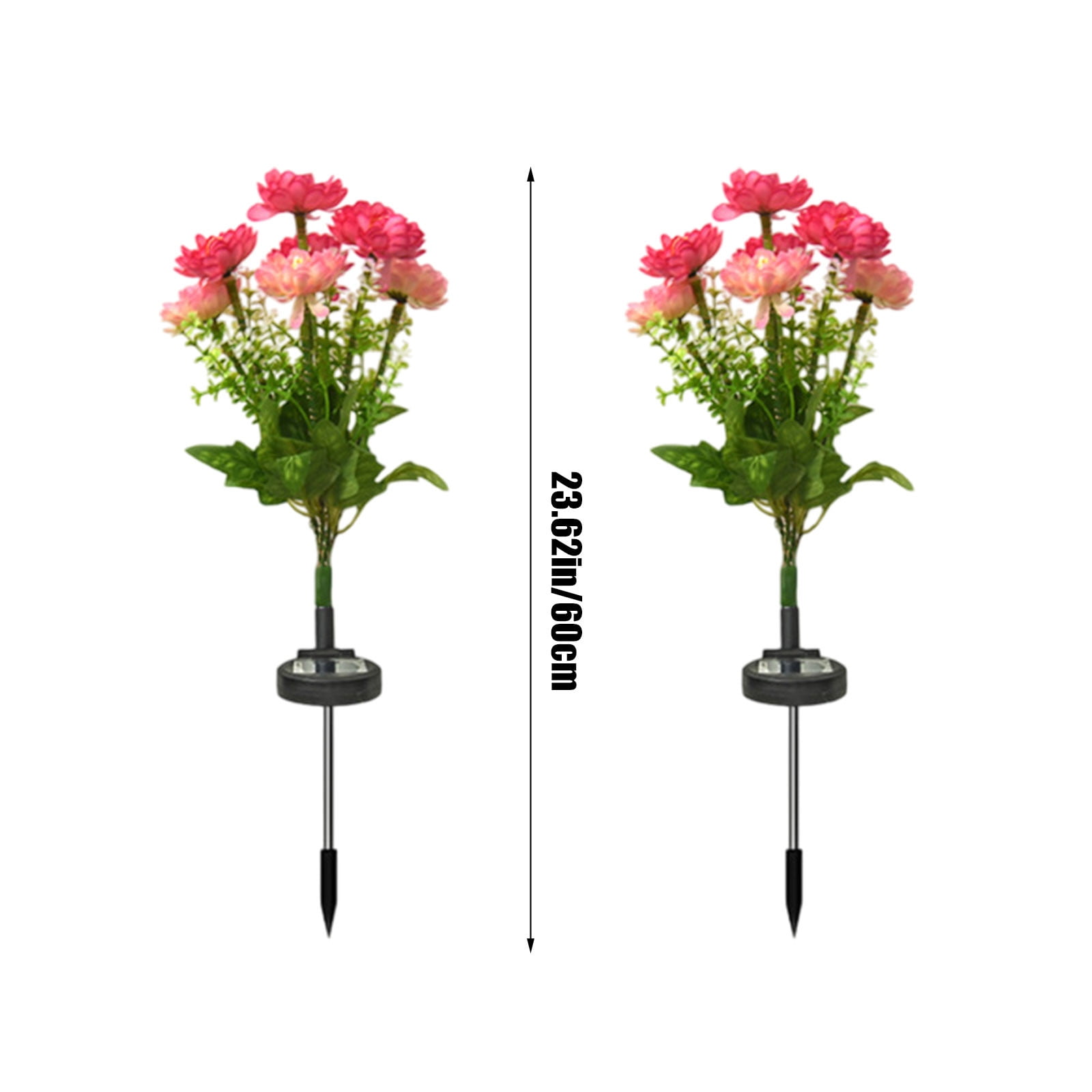 Solar Garden Lights LED Colorful Waterproof Realistic Solar Powered Snow Lotuss Landscape Lights Automatic Lighting In Darkness for Pathway Patio Yard Garden Decor (Dark pink + Light Pink)