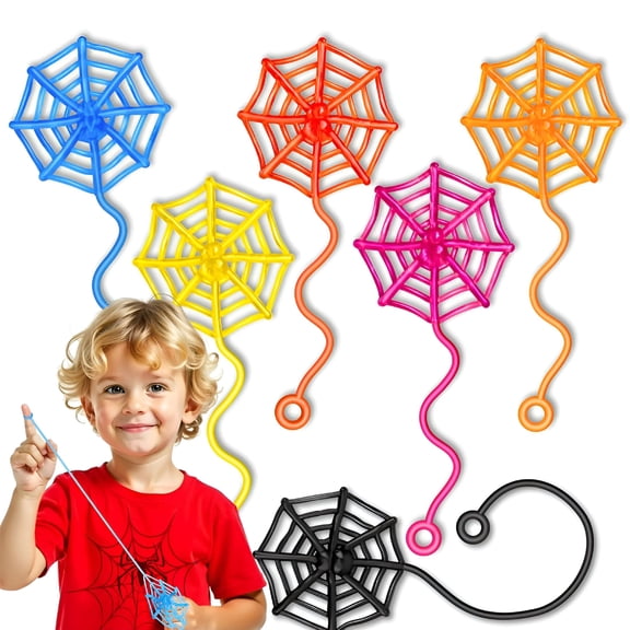 BESTSKY 30 Pcs Sticky Spider Web Sticky Hands for Kids Bulk Halloween Party Favors Decorations Spider Webs for Classroom Prizes Kids' Halloween Goodie Bags Stuffers