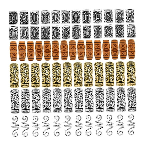 75pcs Beard Beads Hair Beads Dreadlocks Beads for Hair Braiding Bracelet Pendant Necklace DIY Jewelry Hair Decoration