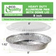 thumbnail image 2 of [300 Pack] 8 Inch Disposable Round Aluminum Foil Take-Out Pans with Plastic Lids Set - Disposable Tin Containers, Perfect for Baking, Cooking, Catering, Cake Pans, Parties, Restaurants by EcoQuality, 2 of 7
