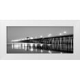 thumbnail image 3 of Lee Peterson 14x8 White Modern Wood Framed Wall Art Titled - Pier Night Panorama I, 3 of 5