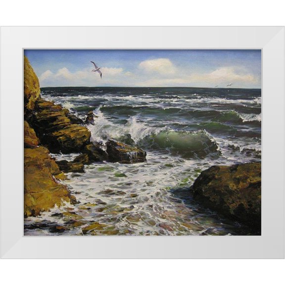 Cernov, Ivan 14x12 White Modern Wood Framed Museum Art Print Titled - Black Sea Coast