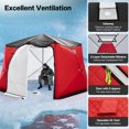thumbnail image 6 of Jocisland Insulated Ice Fishing Tent, 6-8 Person Ice Shanty with 3-Layer Oxford Fabric, Waterproof Rain Cover, Carry Bag, Insulated Large Fishing Area, 6 of 9