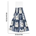 thumbnail image 6 of Yayeee Kitchen Hanging Hand Towels Set of 2 with Loop Bathroom Absorbent Tie Towel, Blue Cats and Hearts, 6 of 7