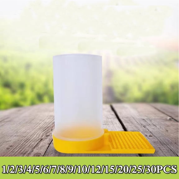 Beehive Beekeeping Water Dispenser Bee Drinking Beekeeping Equipment Honey Beehive Entrance Feeder Nest Beekeeper Tools (White Yellow)