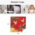 thumbnail image 4 of Red Traditional Cloth Napkins, Vintage Crane Pine Flowers Natural Washable and Reusable Dinner Napkins Set of 6, Table Napkin for Kitchen Party Birthday Wedding Hotel Housewarming 20"x20", 4 of 8