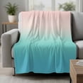 thumbnail image 2 of Pink Teal Ombre Blanket Soft Cozy Warm Throw Blanket for Couch, Plush Fuzzy Flannel Fleece Blankets for Sofa, Modern Abstract Art Gradient Aesthetics Bed Blankets Lightweight Gifts for Women, 30"x40", 2 of 9