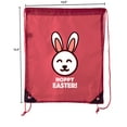 thumbnail image 2 of Easter Basket Bags, Bulk Drawstring Backpacks, Party Favor Goody Bags for Easter - Hoppy Easter, 2 of 2
