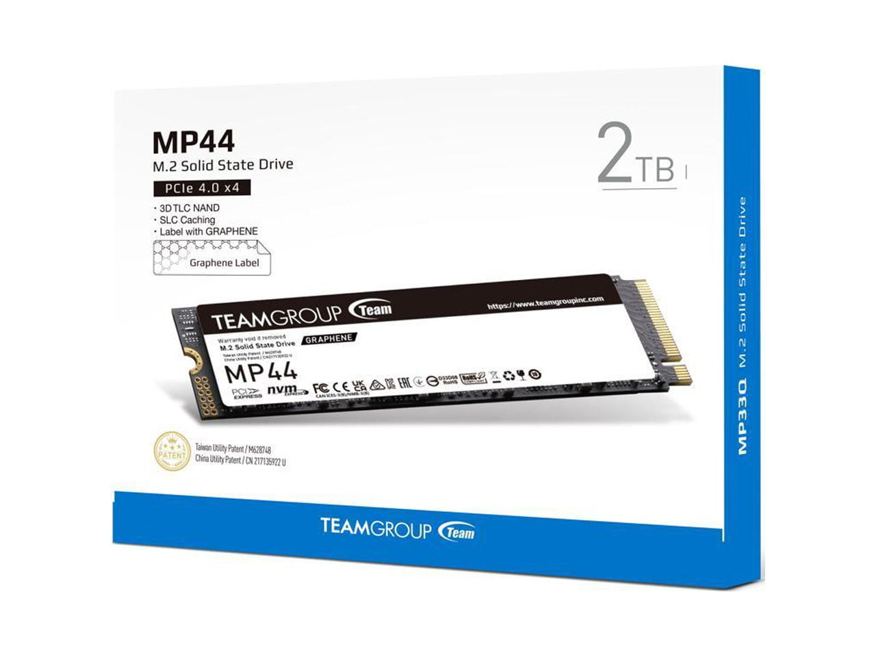 Team Group MP44 M.2 2280 2TB PCIe 4.0 x4 with NVMe Laptop & Desktop & NUC & NAS Internal Solid State Drive (SSD), (R/W Speed up to 7,400/7,000MB/s) TM8FPW002T0C101