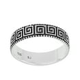 thumbnail image 5 of 925 Sterling Silver Oxidized Platinum Plated Greek Band Women Valentines Day Gifts Ring, 5 of 8