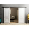 thumbnail image 3 of Sliding Closet Barn Bypass Doors 64 x 80 inches | Sete 6933 Light Grey Oak with Frosted Glass | Sturdy 6.6ft Rails Hardware Set | Wood Solid Bedroom Wardrobe Doors, 3 of 6