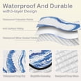 thumbnail image 2 of Waves Blue White Line Beach Blanket Outdoor Picnic Blanket 78"x 78" Waterproof Foldable for Beach Camping Travel Hiking Grass Lawn Park, 2 of 5