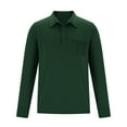 thumbnail image 4 of Jalioing Long Sleeve Golf Shirt for Men Casual Solid Collared Button Tops Classic Basic Work Shirt with Pocket, 4 of 5