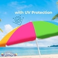thumbnail image 3 of PMU Beach Umbrella 6 feet Opens to 72 inches Multicolor Beach Parasol with Carrying Sleeve for Beach, Patio and Outdoor Sun Protection Polyester Orange, Lime Green, Hot Pink and Medium Blue, 3 of 6