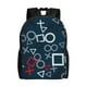 thumbnail image 1 of Balery Navy Blue Geometric Mochila - Mochila Estilosa y Duradera para Laptop de 15 Pulgadas con Tela Oxford Impermeable, 1 of 8