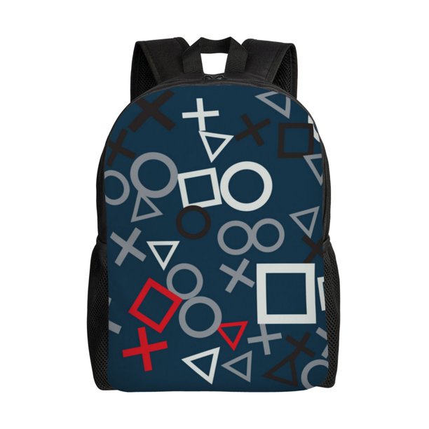 Balery Navy Blue Geometric Mochila - Mochila Estilosa y Duradera para Laptop de 15 Pulgadas con Tela Oxford Impermeable