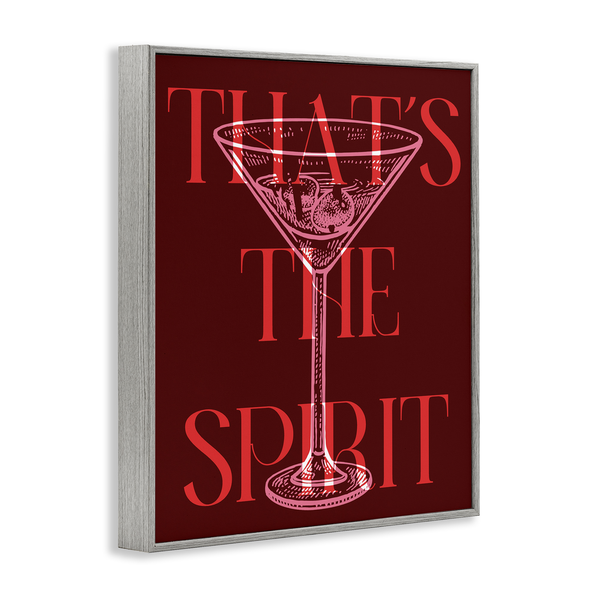 Stupell Industries That's The Spirit Martini Food & Beverage Painting Gray Framed Art Print Wall Art, 24 x 30