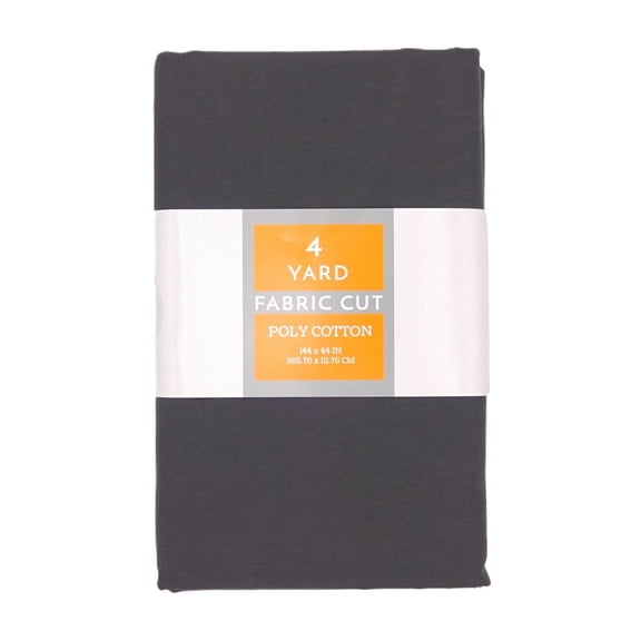 Shason Textile 4 Yard Cut Poly Cotton Fabric, Dark Grey, 44" Wide for Craft & Quilting Projects