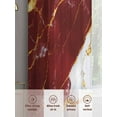 thumbnail image 6 of Red Marble Sheer Curtains 84 Inch Length 2 Panels Set, Luxury Gold White Abstract Cracks Artwork Voile Window Treatment Rod Pocket Curtains Sheers Drapes for Bedroom/Living Room/Kitchen 52"x84"x2, 6 of 7
