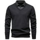 thumbnail image 2 of Blusa y camisa de manga larga con cuello vuelto para hombre, camisa de punto con bloques de color, blusa ajustada de manga larga con cuello vuelto y medio botón, blusa de poliéster para hombre, 2 of 4
