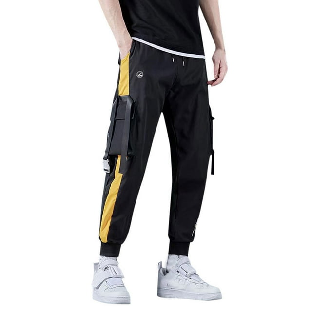 Rovga Pantalons de Randonnée pour Hommes Joggers de Mode Pantalons Cargo Pantalons de Gym Harem Pantalons Longs Pantalons de Détente pour Hommes m Jaune
