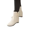 thumbnail image 3 of B91xZ Bottes d'Automne pour Femmes Bottes Chelsea Mode Confort Talon Bas, Beige 9, 3 of 5