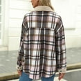 thumbnail image 7 of Gvdentm Flannel Jacket Women With Hood Womens Plaid Sherpa Lined Jacket Winter Button up Flannel Jackets Oversized Fleece Fuzzy Warm Coat Jackets Light Pink,XL, 7 of 7