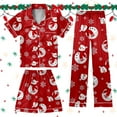 thumbnail image 2 of Gelikeya Christmas Pajamas Kids Boys Girls Size 12-13 Xmas Print Short Sleeve Shirts Shorts Pants 3 Piece Pajama Sets Loungewear Sleepwear Nightgown (D-Watermelon Red & 12-13 Years), 2 of 10