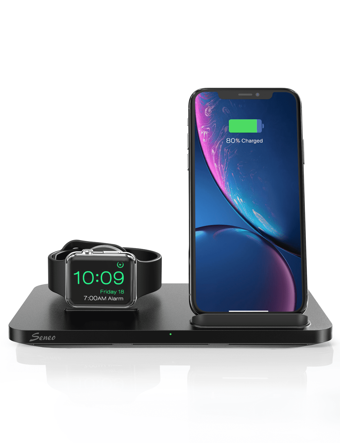 Wireless Charger 7.5W Qi Fast Charger for iPhone 11/11 Pro Max/XR/XS Max/XS/X/8/8P Airpods 2 No iWatch Charging Cable Seneo 2 in 1 Dual Wireless Charging Pad with iWatch Stand for iWatch 5/4/3/2 