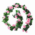 thumbnail image 1 of Guirnalda de vid de rosa artificial de 24 cabezas, decoración de folar para fiesta de boda, tela de seda, corona de rosas falsas, rosa Scienceny HA6560-02B, 1 of 6