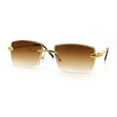 thumbnail image 4 of Serpent Snake Arm Rimless Rectangle Luxury Gangster Sunglasses Gold - Brown, 4 of 7