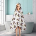 thumbnail image 6 of White Highland Cow Flower Pattern Hooded Bath Towel，50"x30" for Ages 3 To 12 Kids, Quick Dry Lightweight Soft Microfiber Hood Beach Towel Cover Up for Kids, 6 of 7