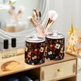 thumbnail image 3 of Yayeee 2 Pack Qtip Holder Bathroom Cotton Swab Canister with Lid Clear Dispenser Set, Red Flowers Pattern, 3 of 6