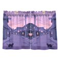 thumbnail image 7 of Yayeee Kitchen Curtains Tier Pair Light Filtering 27"x36" Rod Pocket Short Cafe Window Panel, Black Cat Walking, 7 of 7