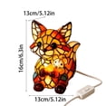 thumbnail image 3 of Fox Night Light Stained Glass Table Lamp Decorative Animal Accent Lamp Warm Glow Bedside Lighting for Living Room Bedroom Side Table Decor, 3 of 6