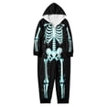 thumbnail image 2 of TBKOMH Family Matching Halloween Costume Skeleton Onesie Zip Up Hooded Jumpsuit Long Sleeve One Piece Loungewear for Couples Adults Spooky Party Outfit, 2 of 5
