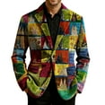 thumbnail image 2 of ZHOGXU Men's Corduroy Blazers Long Sleeve Lapel Color Block Printed Comfortable Fashion Suit Jacket Top For Stage Performance And Party,Multicolour,Xxxxl, 2 of 5