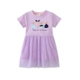 thumbnail image 3 of AJZIOJIRO Robe Décontractée pour Filles, Simple, Imprimée, en Tulle, pour Tout-Petits, Col Rond, Été, 3 of 9