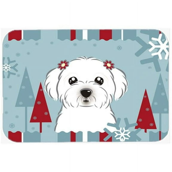 Winter Holiday Maltese Mouse Pad, Hot Pad & Trivet