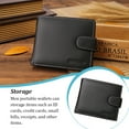 thumbnail image 4 of Cartera Qarigey JINBAOLAI para Hombre Tarjetero de Cuero Suave Negro, 4 of 6